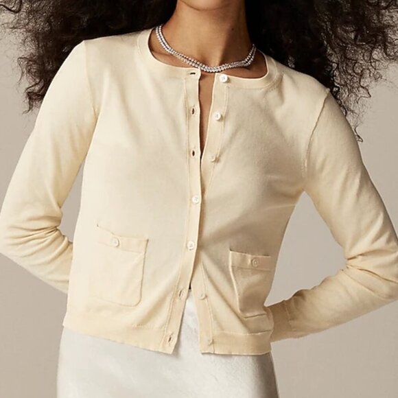 J. Crew Crewneck cardigan in premium ultrafine cotton Size XXS - Picture 1 of 12